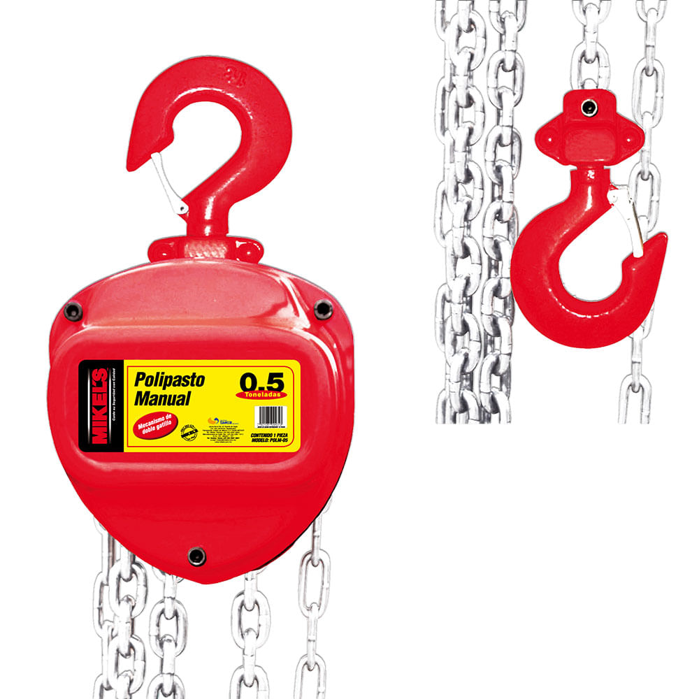 POLIPASTO MANUAL 500 KG CADENA DE 3M MIKELS POLM0 - ferreteriabehza